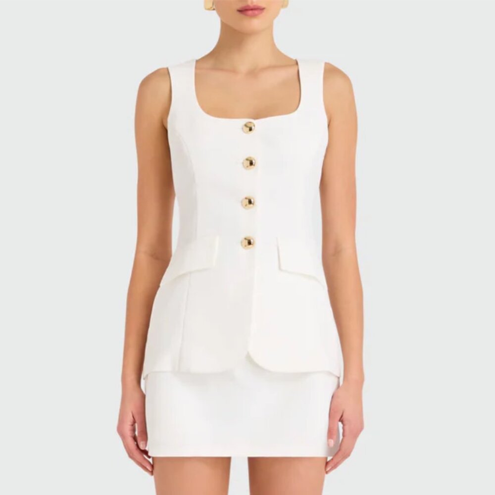 Amanda Uprichard Kya Romper Sleeveless Tailored Mini Size S